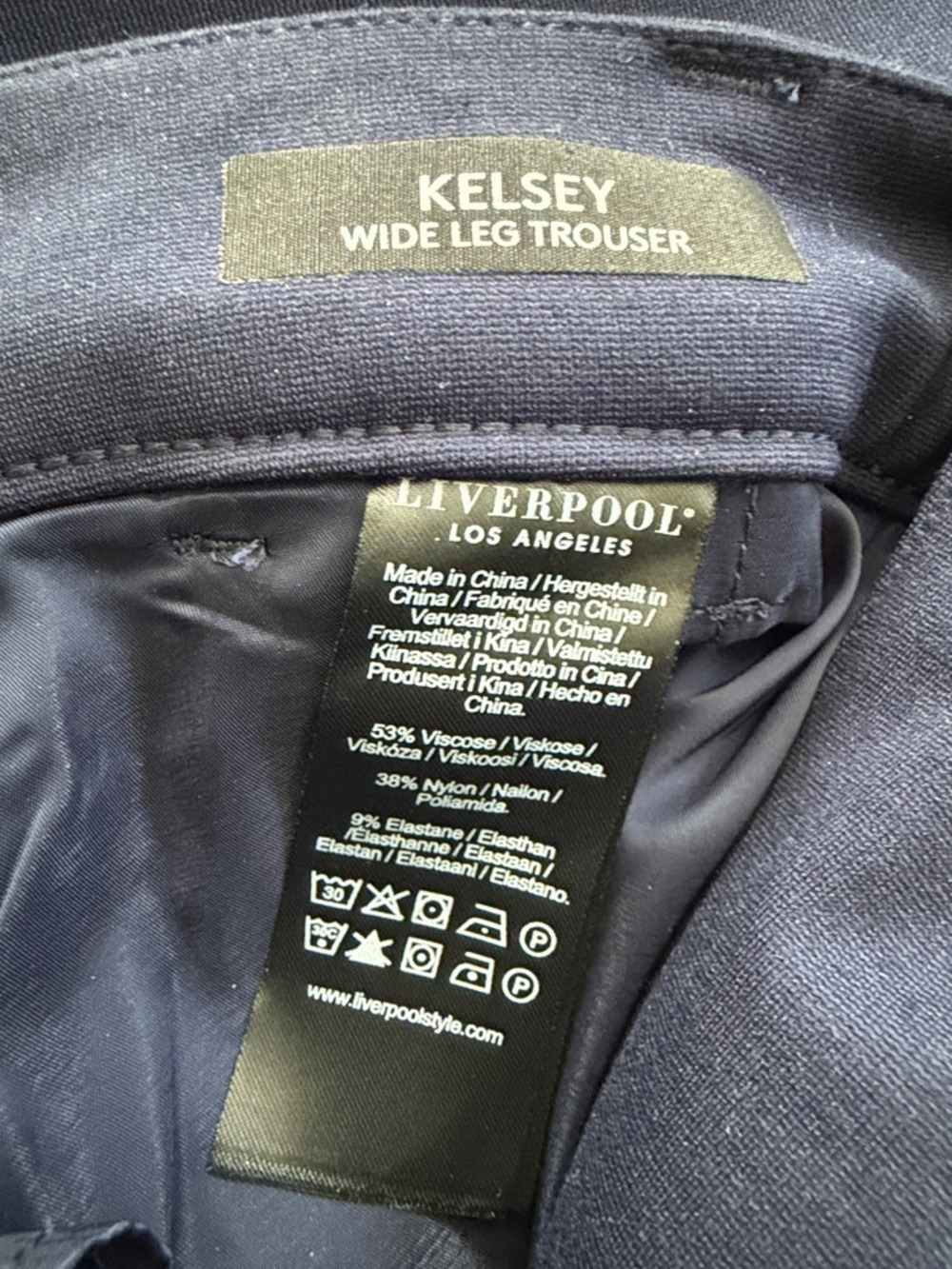 Liverpool Kelsey Wide Leg Trousers Women’s Size 2/26 Cadet Blue NWT - Picture 16 of 16